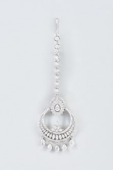 White Finish Zircon Maang Tikka