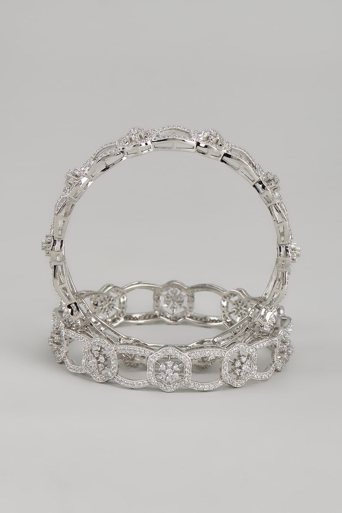 White Finish Zircon Bangle