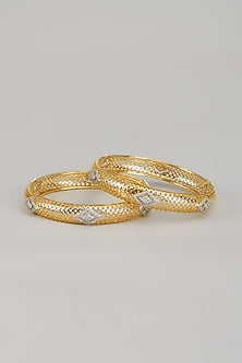 Gold Finish Zircon Bangle