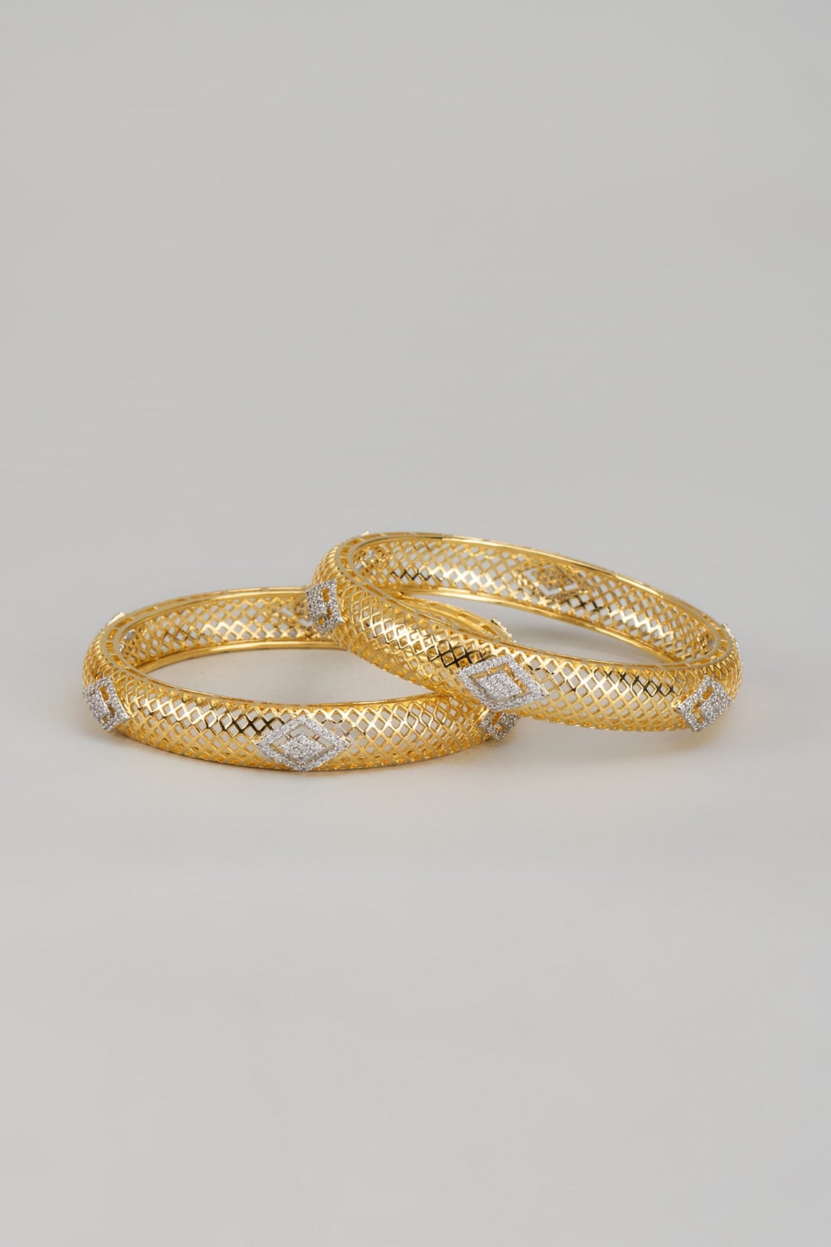 Gold Finish Zircon Bangle