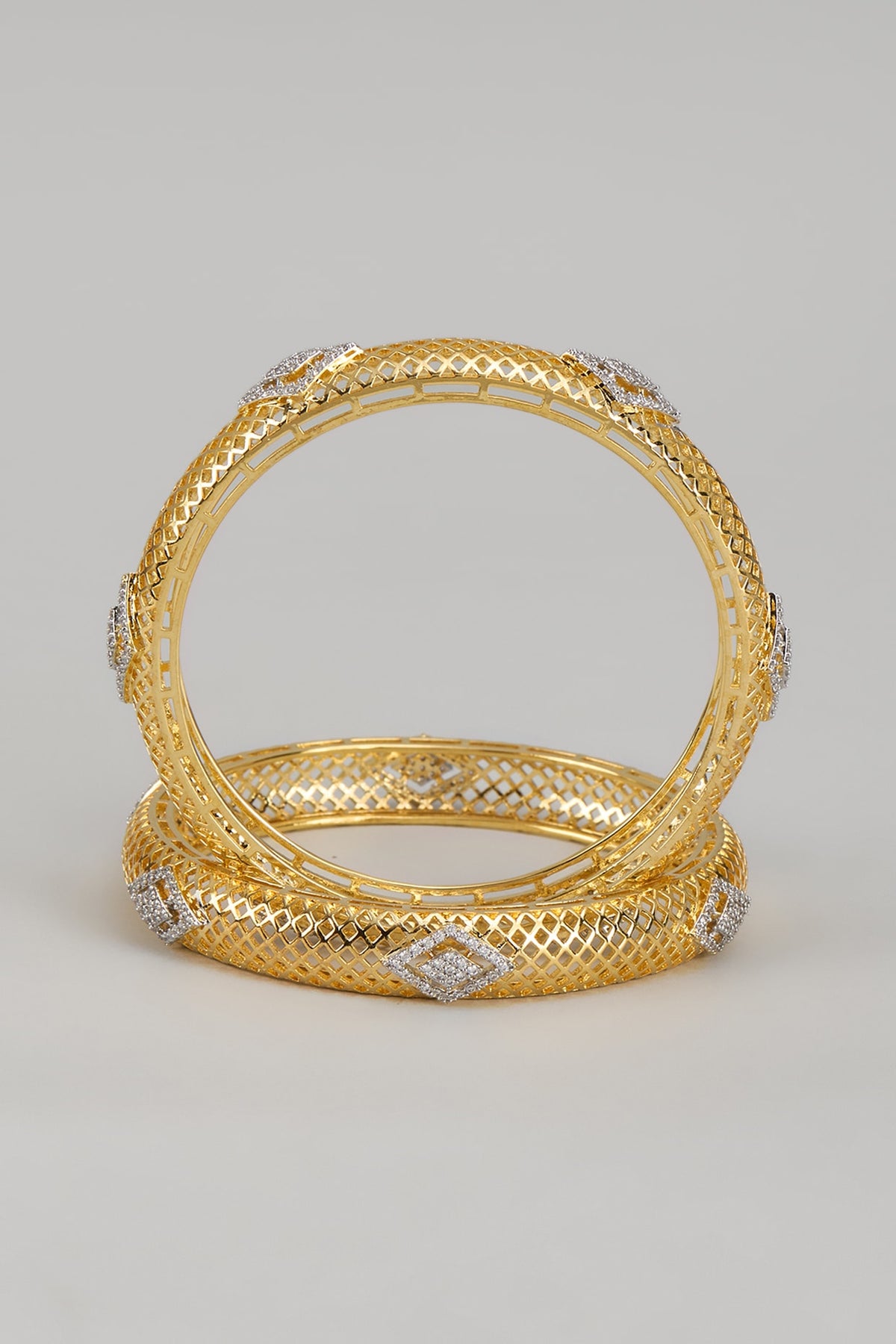 Gold Finish Zircon Bangle