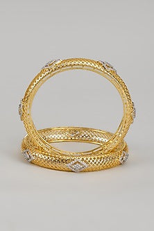 Gold Finish Zircon Bangle