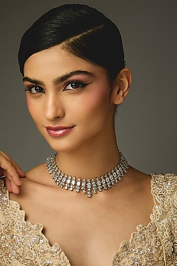 White Finish Zircon Necklace