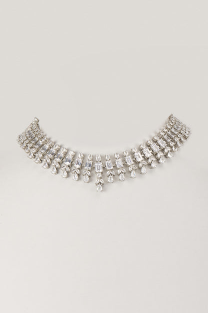 White Finish Zircon Necklace