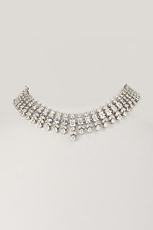 White Finish Zircon Necklace