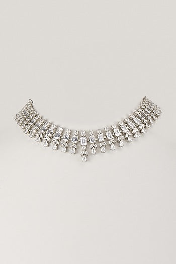 White Finish Zircon Necklace