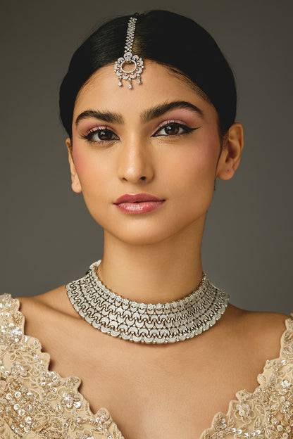 White Finish Zircon Necklace