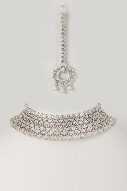 White Finish Zircon Necklace