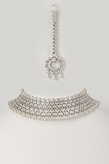 White Finish Zircon Necklace