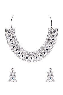Black Rhodium Finish Diamond Necklace Set