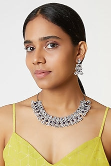 Black Rhodium Finish Diamond Necklace Set