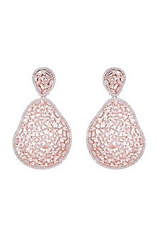 Rose Gold Finish Diamond Earrings