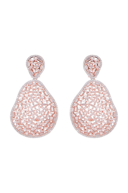 Rose Gold Finish Diamond Earrings