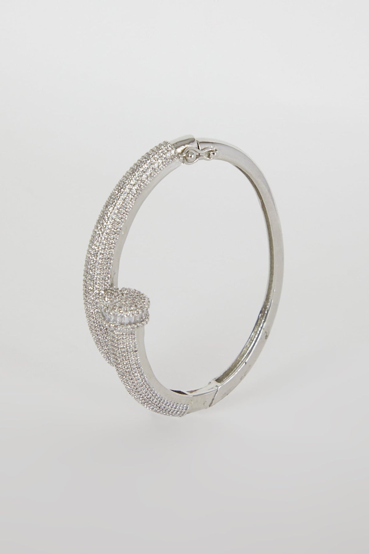 White Finish Diamond Cuff Bracelet