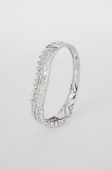 White Finish Faux Diamond Bracelet