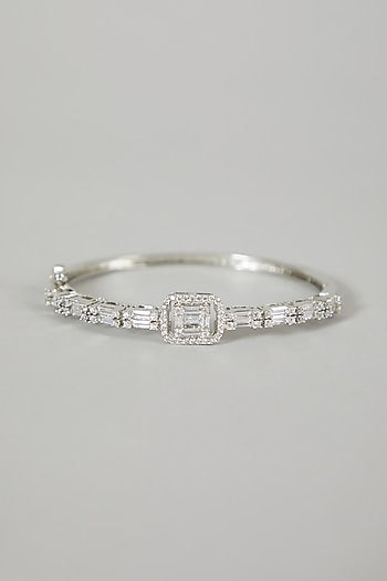 White Finish Diamond Bangle