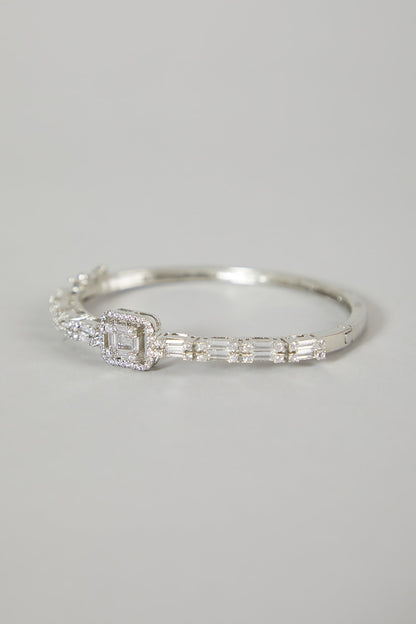 White Finish Diamond Bangle