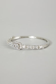 White Finish Diamond Bangle