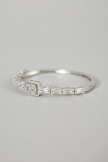 White Finish Diamond Bangle