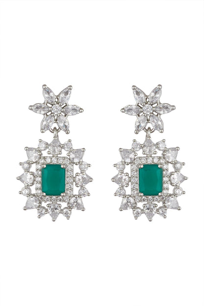 Gold Finish Zircon Stud Earrings