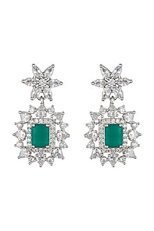 Gold Finish Zircon Stud Earrings
