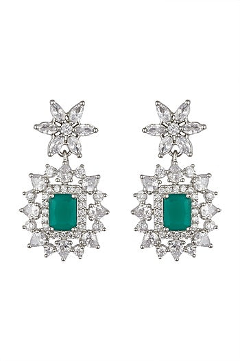 Gold Finish Zircon Stud Earrings