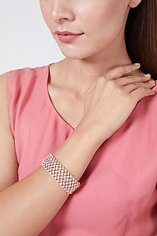 Rose Gold Finish Diamond Bangle