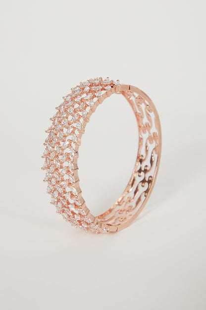 Rose Gold Finish Diamond Bangle