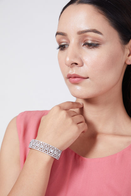 White Finish Diamond Bangle