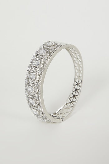 White Finish Diamond Bangle