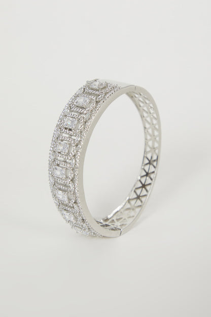White Finish Diamond Bangle