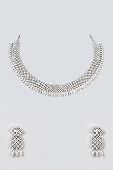 White Finish Zircon Necklace Set
