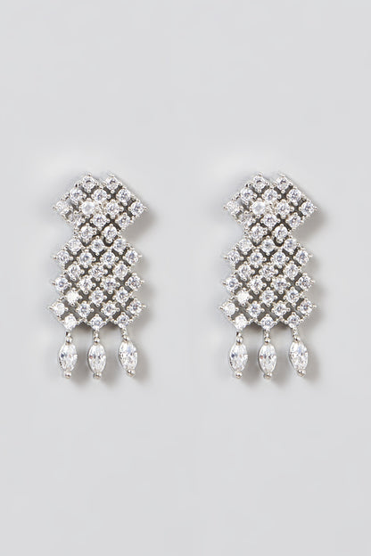 White Finish Zircon Necklace Set