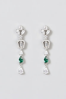 White Finish Green Zircon Necklace Set