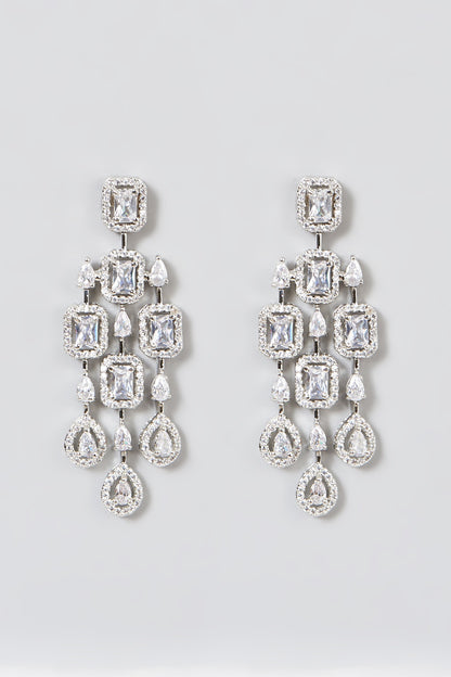 White Finish Zircon Necklace Set