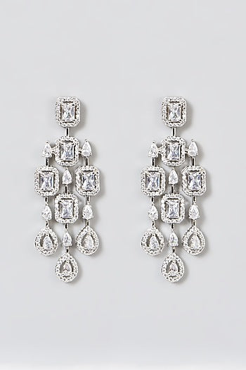 White Finish Zircon Necklace Set