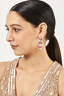 White Finish Hoop Earrings