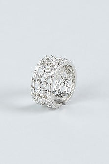 White Finish Faux Diamond Ring