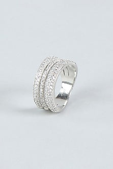 White Finish Faux Diamond Ring