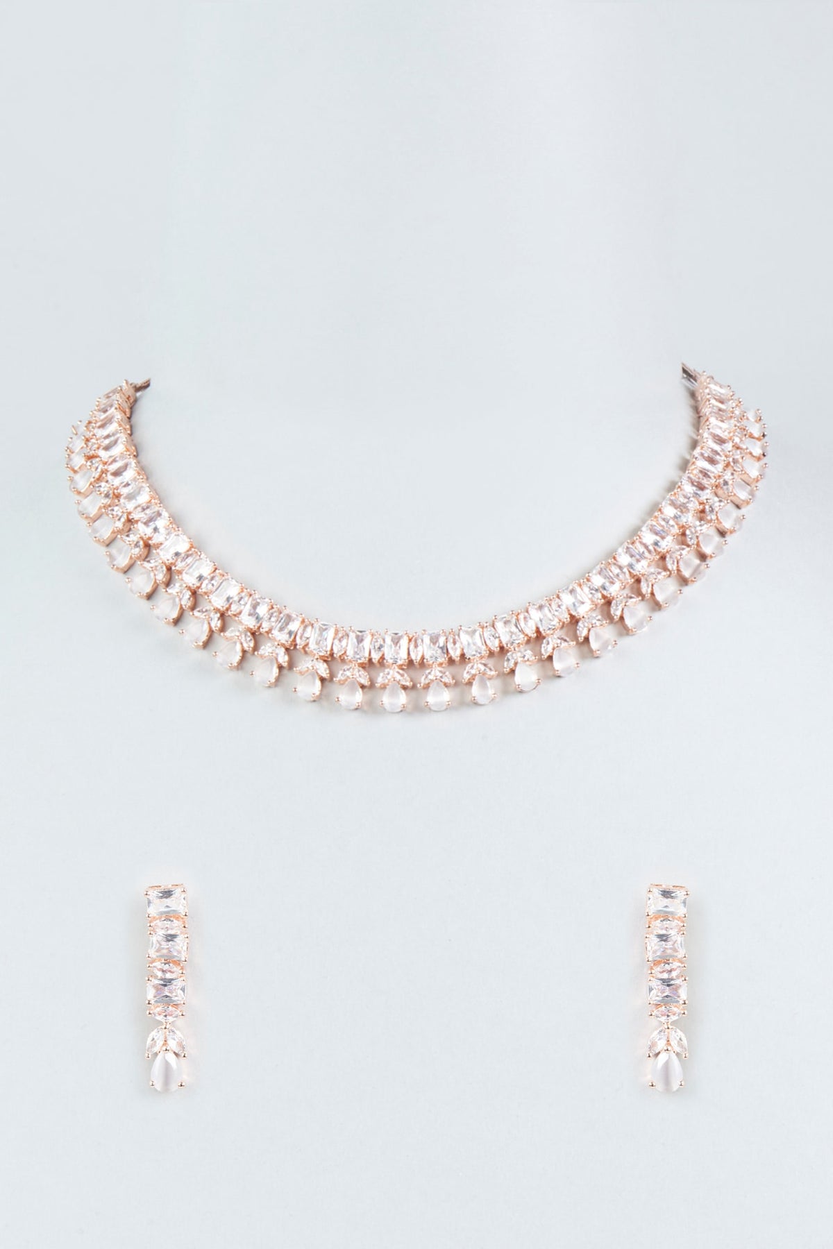 Rose Gold Finish Zircon Necklace Set