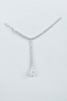 White Finish Faux Diamonds Hand Harness(Set of 1)