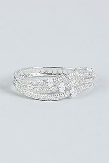 White Finish Faux Diamond Bracelet