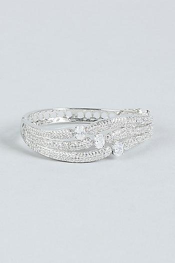 White Finish Faux Diamond Bracelet
