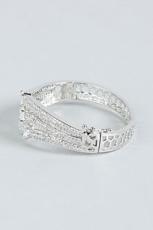White Finish Faux Diamond Bracelet