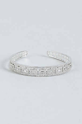 White Finish Faux Diamond Bracelet