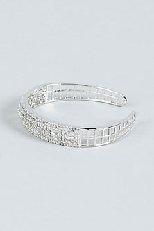 White Finish Faux Diamond Bracelet