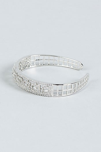 White Finish Faux Diamond Bracelet