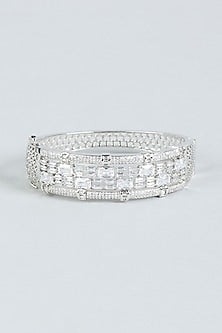 White Finish Faux Diamond Bracelet