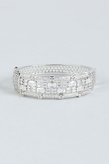 White Finish Faux Diamond Bracelet