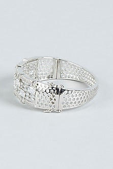 White Finish Faux Diamond Bracelet